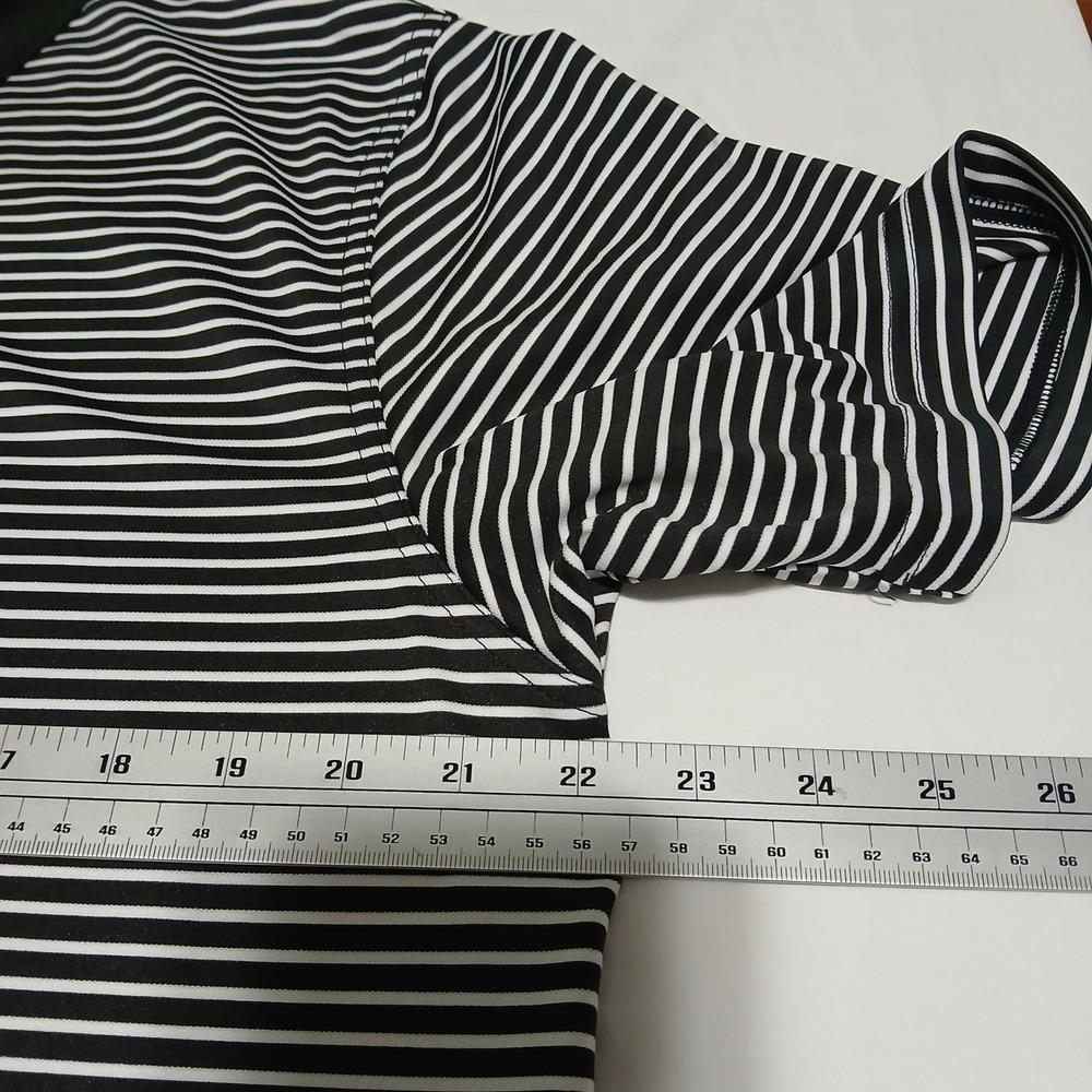 Jack Nicklaus StayDri Golf Polo Shirt Mens Large Striped Short SleeveBlack White - Picture 4 of 6